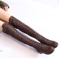 thumbnail image 4 of XZNGL Womens Winter Solid Color Warm Suede Side Zipper Lace Up Knee Flat Rider Boots, 4 of 9