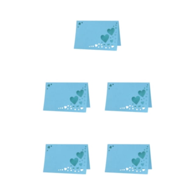 Maytalsory 1/2/3/5 50pack/lot Add Touch Of Class With Wedding Elegant Name Cards Smooth Surface blue 5PCS