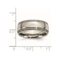 thumbnail image 3 of Bague Alliance Bord Perlé en Titane Poli 8 mm, 3 of 4