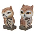 thumbnail image 3 of Valentines Kissing Love Owl Couple Decor Statue 2 Piece Set Owls With Heart Sign, 3 of 5
