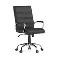 thumbnail image 1 of Mid-Back Black Leather Executive Swivel Chair with Chrome Base and Arms, 1 of 9