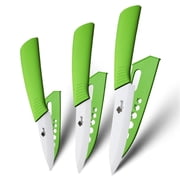 3-Piece Ceramic Paring Knife,5" Utility Knife 4" Slcing Knife and 3" Peeling Knife Vegetables Fruit Kitchen Knives Cutter Tool