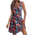 thumbnail image 2 of Ovzne Robes pour Femmes 2025 Robe Femme Décontractée avec Poches Été Bohème Robe de Plage Robe T-Shirts Robe Col en V Ample Robes Débardeur Robe Femme Imprimée Liquidation, 2 of 7