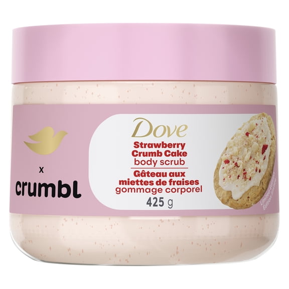Dove Crumbl Gommage Corporel Exfoliant Gâteau aux Miettes de Fraises, 425 g | Édition Limitée
