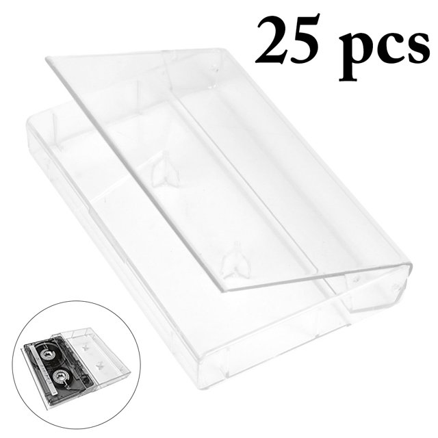 Coofit 25PCS Cassette Tape Case Protective Plastic Cassette Tape Box Audio Tape Case