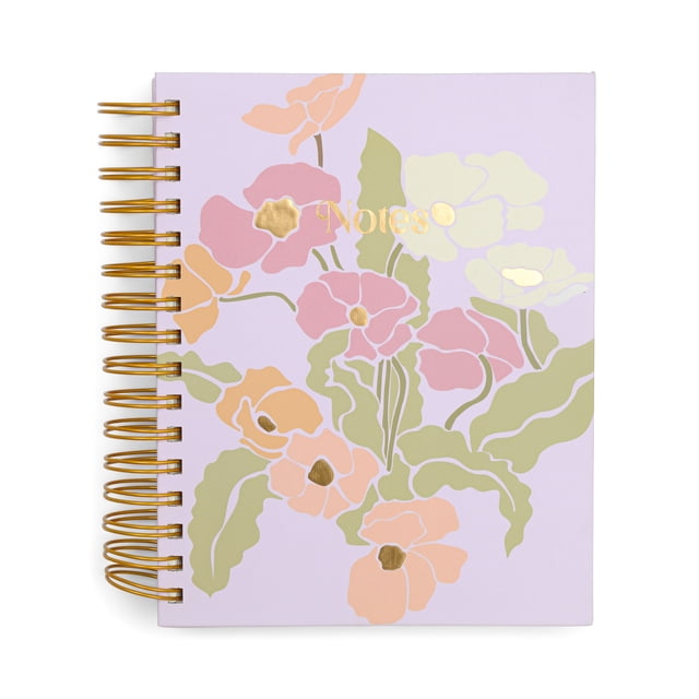 Think Ink Twin Wire Chunky Floral Notes Journal - 6.75" x 8.5", 320 Pages