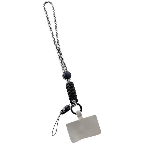 ziyahi Universal Mobile Phone Lanyard Adjustable Detachable Neck Hanging Rope Microfiber Reusable Anti-lost Strap for Climbing Gray Short