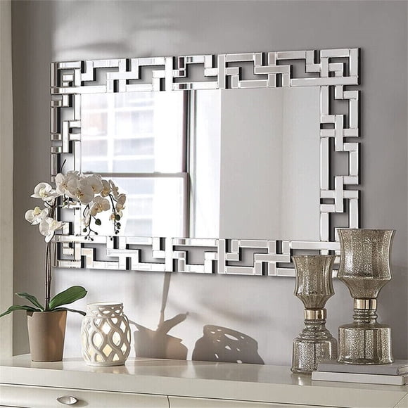 LUVODI 70x100cm Large Modern Accent Mirror, Beveled Edge, Wall Mount, LivingRoom, Hallway Decorative Mirror