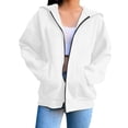 thumbnail image 1 of MeetoTime Sweat à Capuche Zippé Doublé Polaire pour Femmes Veste Décontractée à Manches Longues avec Poches, 1 of 6