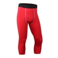 thumbnail image 1 of Men's Compression 3/4 Pants with Pockets,Workout Athletic Stretch Tights Leggings Athletic Base Layer, 1 of 3