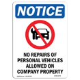 thumbnail image 1 of SignMission OS-NS-A-1218-V-14774 12 x 18 Po Panneau d'Avertissement OSHA - Pas de Réparations de Personnel, 1 of 1