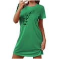 thumbnail image 1 of Mrat Pyjama Mignon Nuisette pour Femme Tenue de Nuit Manches Courtes Chemise de Nuit Décontractée Imprimée Robe de Nuit Ample Confortable Pyjama S-78 Vert TG, 1 of 7