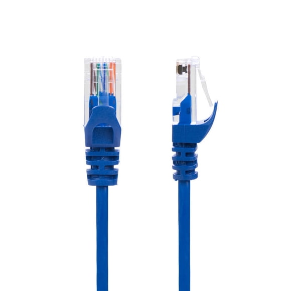 PrimeCables Slim Cat6A 28AWG UTP Ethernet Network Cable CMR/FT4 Blue