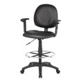 thumbnail image 4 of Boss Office Tabouret de Dessin Réglable à Accoudoirs en Similicuir Rembourré, Noir, 4 of 8