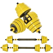 Soozier Ensemble de haltères et barre réglables de 44 lb, Plaques de barre, Clamp, Équipement de gym à domicile, Ergonomique