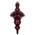 thumbnail image 1 of Vickerman MT198765D 10 in. Burgundy Candy Glitter Net Top Finial Ornament, 1 of 2