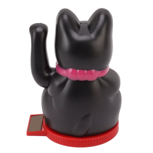 Chat Porte-Bonheur à Bras Oscillant, Base Rotative à Énergie Solaire avec Détection de Lumière, Porte-Richeur, Décoration de Chat Porte-Bonheur de 5 Pouces, Chat Porte-Bonheur à Bras Oscillant