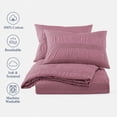 thumbnail image 3 of Swift Home Moselle Ensemble housse de couette texturée 100 % coton, Lit simple, Rose poudré, 3 of 7