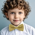 thumbnail image 2 of Xfvqtps Boys Bow Tie Solid Color Bowties Adjustable Neckties for Uniform School Party Gold, 2 of 7