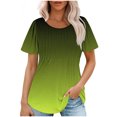 thumbnail image 1 of Plebaso Hauts pour Femmes Été Manches Courtes Col Rond Tunique Chic Ample Mode Blouses à Dégradé de Couleurs, 1 of 5