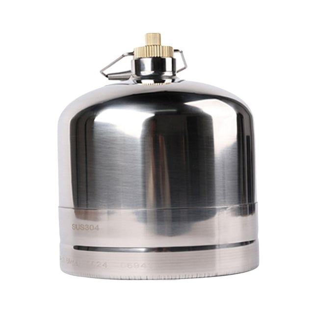 mmirethe Camping Fuel Canister Empty Refillable BBQ Cooking for Outdoor Silver 2.2L