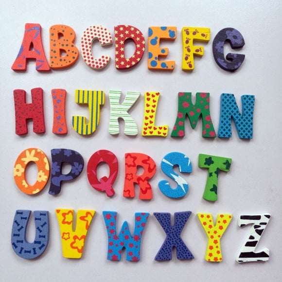 26 Wooden Magnetic Alphabet Letters for Refrigerator or Whiteboard, Educational Toy for Kids, Boxwood Material with Strong Adhesion