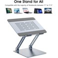thumbnail image 2 of Laptop Stand, Adjustable Laptop Riser, Aluminum Computer Stand for Laptop up to 17.3 Inches, Portable Laptop Holder Compatible with MacBook Pro, HP, Ergonomic Desktop for Office, Home, Grey, 2 of 8