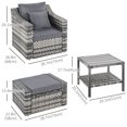 thumbnail image 3 of Outsunny 5-Piece Patio Furniture Set Rattan Wicker Conversation Set, Grey, 3 of 10