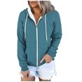 thumbnail image 2 of Timegard Sweatshirts for Women Drawstring Hoodies Pullover Top Fall Casual Loose Cardigan with Pockets, 2 of 4