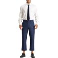 thumbnail image 2 of INSPIRE CHIC Men's Formal Cropped Pants Solid Color Flat Front Dress Trousers 34 Navy Blue, 2 of 6