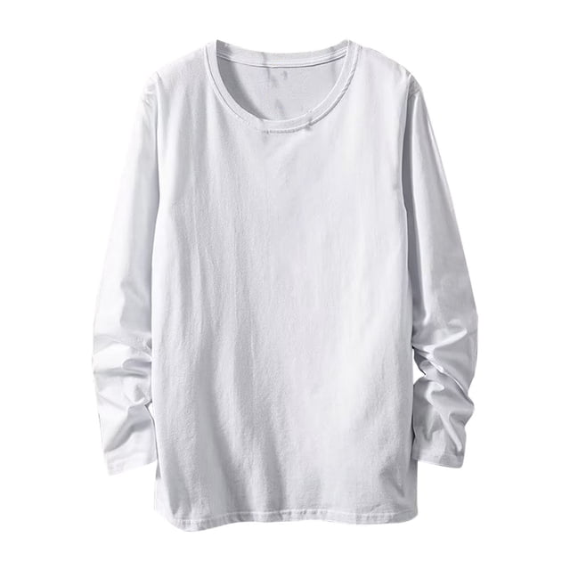 Jalioing t-shirt en Coton pour Hommes Uni à Manches Longues Col Ras du Cou t-shirt de Base Décontracté Ample Chemises Mode Hauts. Ce t-shirt Blanc à Manches Longues Présente un design Col Ras du Cou et une Coupe Décontractée, Fabriqué en Tissu de Coton Léger pour le Confort et la Chaleur pendant l'Automne et l'Hiver. le Chandail Est Conçu avec des Détails Minimaux, le Rendant Polyvalent pour s'Agencer avec des jeans, des Pantalons Habillés Ou Superposer sous des Vestes. Convient aux Sorties Décontractées, au Port au Bureau Ou aux Activités de Plein Air.