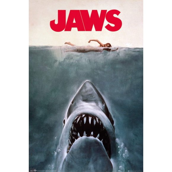 PPHAOSHO Jaws Film m Affiche Peinture Sans Cadre Toile Affiches Murales Art Image Impression Déco Maison Moderne 16x24 Pouces