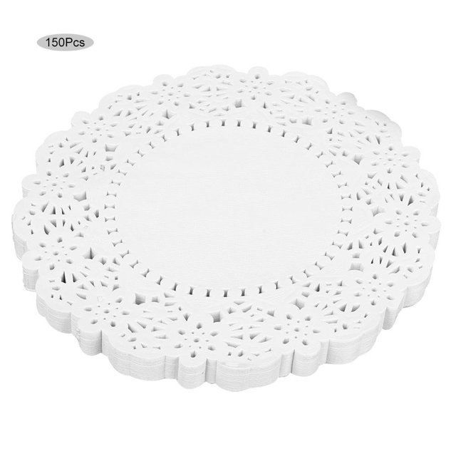 150 Pièces Jetables en Papier de Dentelle Blanche Absorbant l'Huile Outils de Cuisson Accessoires