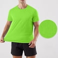 thumbnail image 2 of Brnmxoke Chandail de Gym Oversize pour Hommes Été Décontracté Col Rond Manches Courtes T-Shirt Athlétique Extensible Doux Classique Chandail Basique Hauts Vert,m, 2 of 9