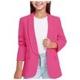thumbnail image 1 of Girls Blazer Jacket 3-14 Years Long Sleeve Formal Coat Pocket, 1 of 8