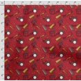 thumbnail image 4 of Soimoi Musical Instruments Printed, Poly Canvas Fabric, Decor Sewing Fabric by The Yard 56 Inch Wide,Decorative Fabric for Curtains Tote Bags, Red, 4 of 5