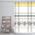 thumbnail image 5 of Extra Long 72"x84" Moroccan Style Shower Curtain Set with Plastic Hooks Machine Washable Waterproof Polyester Fabric Bathroom Curtain Modern Farm for Bathroom Decor, Yellow Grey White, 5 of 5