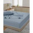 thumbnail image 4 of GFDYREE Queen Bed Sheets, 4 Pc Queen Size Bed Sheet Set, 450 Thread Count 100% Cotton Bed Sheets, Cooling Sheets Queen, Breathable Sheets Queen, Deep Pocket Queen Sheets - Forever Blue, 4 of 7