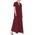 thumbnail image 2 of Fshaion Robe d'Été pour Femmes 2024 Grande Taille Décontractée Aguichant Col Rond Uni et Manches Courtes Robe à Boutons en Liquidation à Moins de 10!, 2 of 6