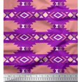 thumbnail image 1 of Soimoi Purple Cotton Poplin Fabric Aztec Geometric Print Fabric by Yard 56 Inch Wide, 1 of 3