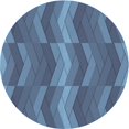 thumbnail image 1 of Ahgly Company Tapis Rond Lavable en Machine Intérieur Transitionnel Bleu Azur, 6 Pieds Rond, 1 of 7
