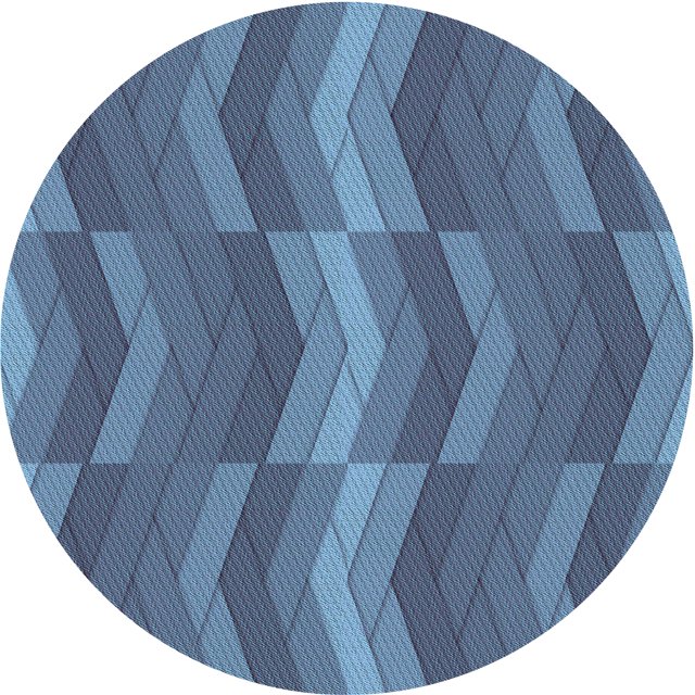 Ahgly Company Tapis Rond Lavable en Machine Intérieur Transitionnel Bleu Azur, 6 Pieds Rond