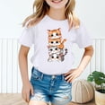 thumbnail image 2 of Carry Camisole Fille Haut à Volants Enfant Filles Mignon Graphique Col Rond Manches Courtes Tee Été Décontracté T-Shirt, 2 of 5