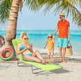 thumbnail image 2 of Outsunny Chaise Longue d'Extérieur, Siège Inclinable Portable et Réglable, Chaise Longue Pliante pour Patio, Camping, Plage, Bronzage avec Oreiller, Vert, 2 of 10