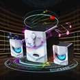 thumbnail image 4 of White Computer Speakers Desktop Usb Powered Stereo Sound System 3.5Mm Audio Aux Connection 5W Amplifier Portable Mini Home Pc Speakers White, 4 of 5