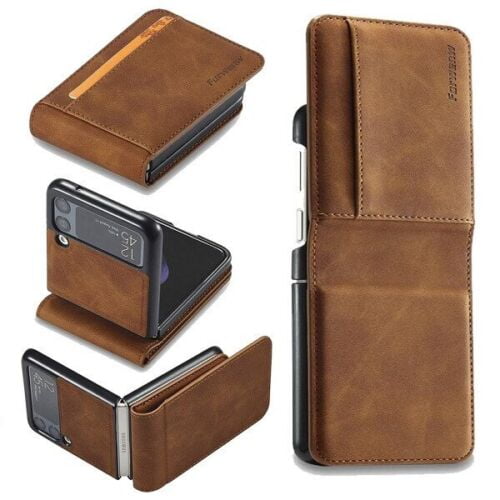 Samsung Galaxy Z Flip 4 Forwenw Wallet Leather Credit Card Holder Flip Case Cover