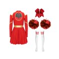 thumbnail image 4 of iiniim Uniforme Sportif de Cheerleading Classique de Lycée pour Femmes Cheerio Robe Fantaisie Rouge A TG, 4 of 7