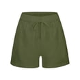 thumbnail image 2 of Girls Summer Linen Shorts Kids Casual Drawstring Elastic Waist Beach Short Pants With Pockets, 2 of 6