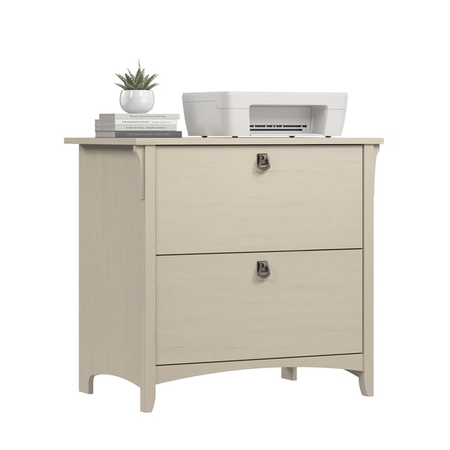 Salinas 2 Drawer Lateral File Cabinet in Antique White - Engineered Wood