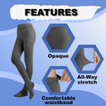 thumbnail image 4 of ORUYROP Women's Solid Colored Opaque Microfiber Footed Tights, 4 of 7
